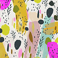 Colorful Abstract Floral Watercolor Painting