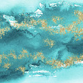 Turquoise Blue, Gold And Aquamarine