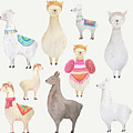 Watercolor Llamas